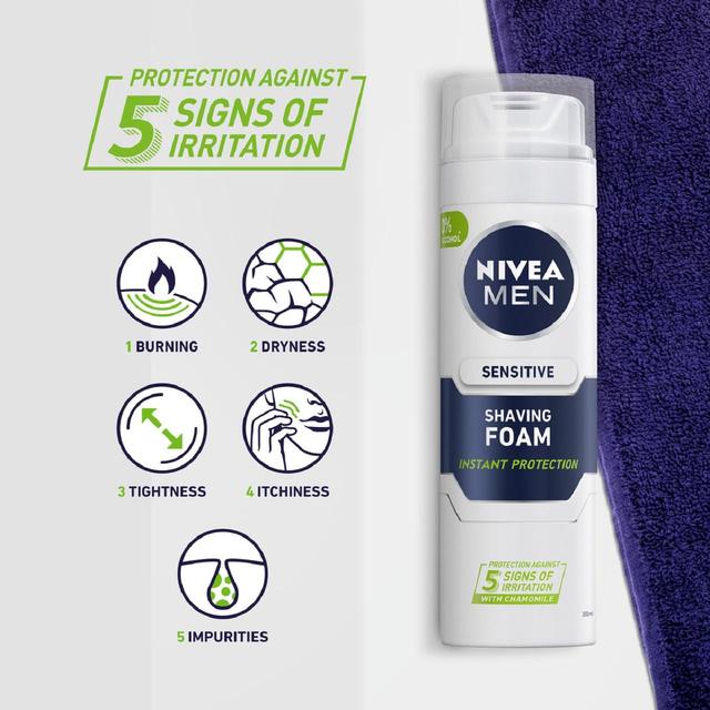 NIVEA MEN Sensitive Shaving Foam with 0 % Alcohol    200ml GOODS M&S   