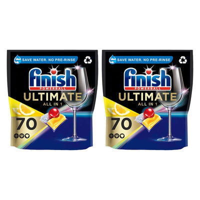 Finish Ultimate All In 1 Zitronen-Glanz Tabs 2 x 70er-Packung