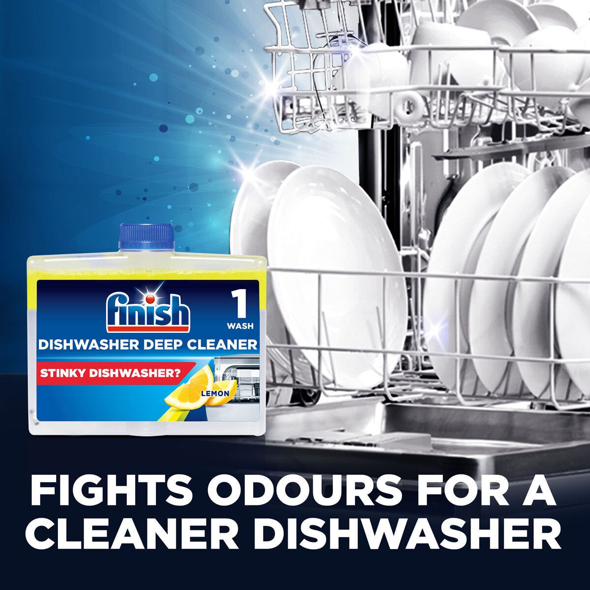 Finish Lemon Sparkle Dishwasher Cleaner, 4 x 250ml GOODS Costco UK