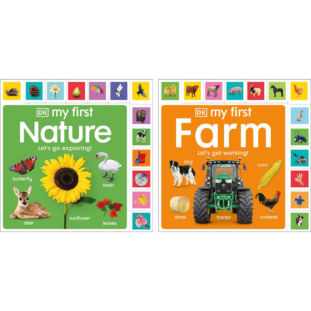 My First Board Books Set - Words & Baby Animals or Nature & Farm (2 Board Books)