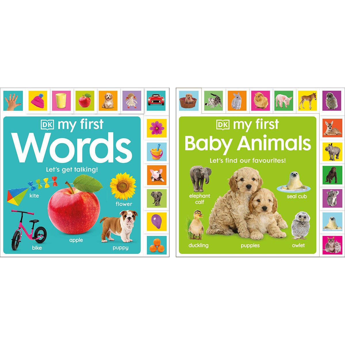 My First Board Books Set - Words & Baby Animals or Nature & Farm (2 Board Books)