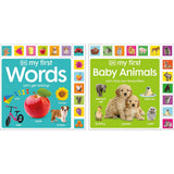 My First Board Books Set - Words & Baby Animals or Nature & Farm (2 Board Books)
