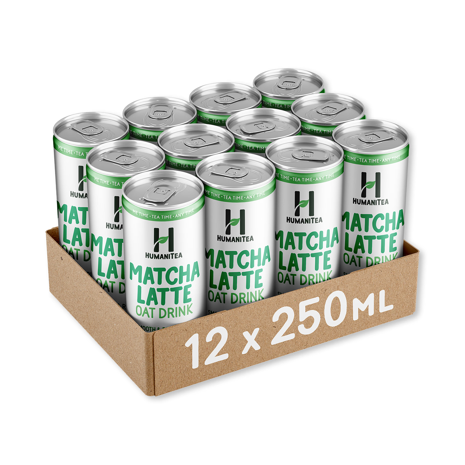 HumaniTea cold brew matcha latte oat drink 12x250ml - British product