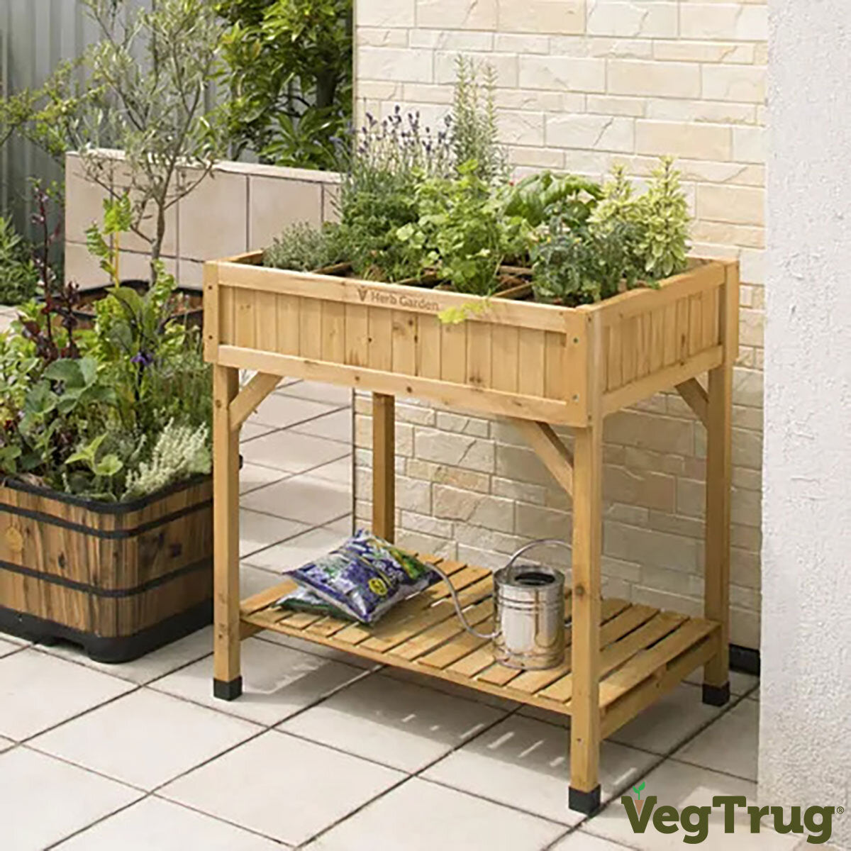 VegTrug Cedar Wood 80cm 8 Pocket Herb Garden Planter GOODS Costco UK