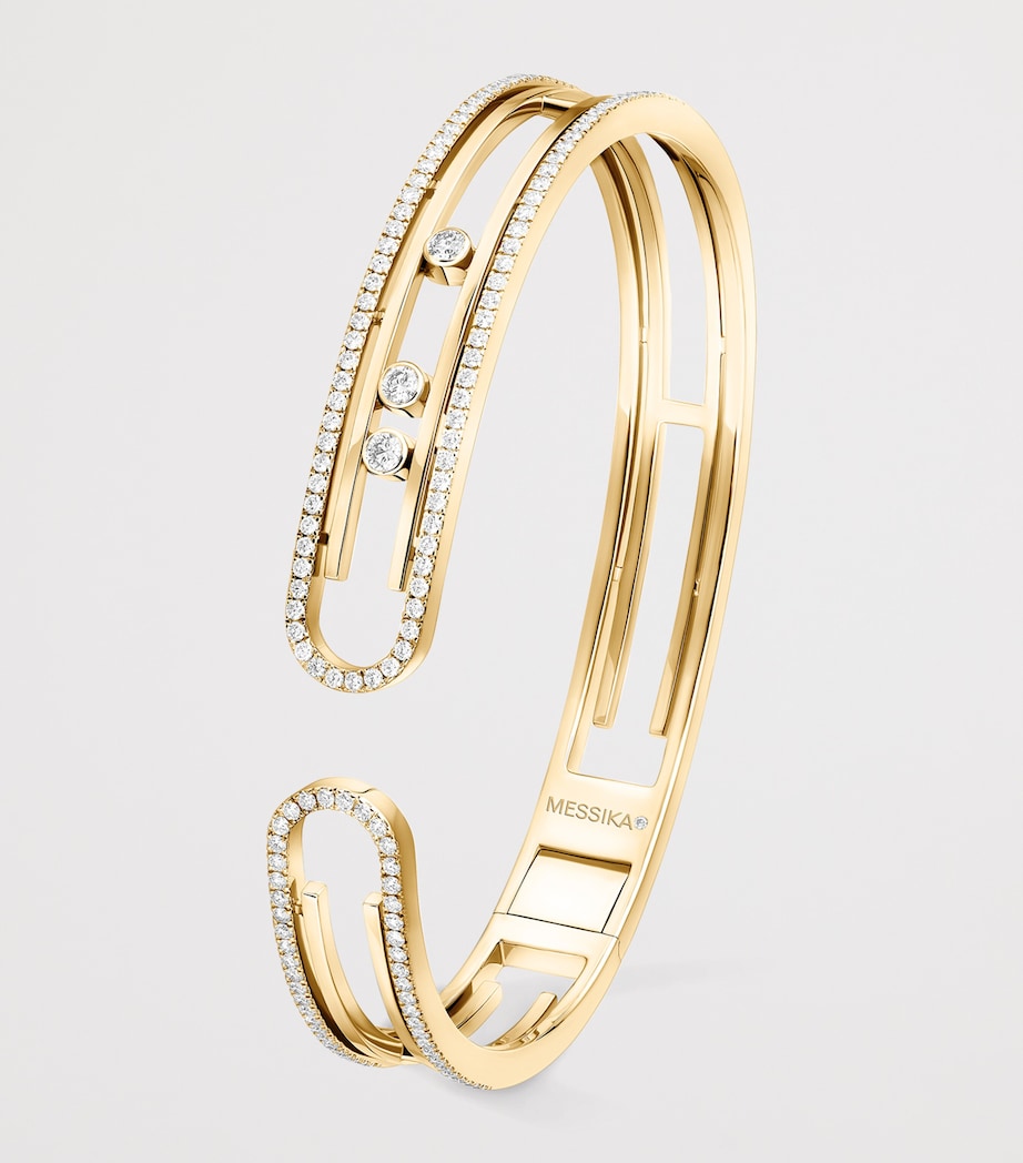 Messika Move 10th birthday yellow gold diamond bangle - British product