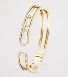 Messika Move 10th birthday yellow gold diamond bangle - British product