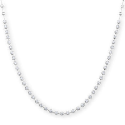 Collier de diamants ronds brillant de Costco en or blanc 3,00 ct Tw 47 cm Chaîne