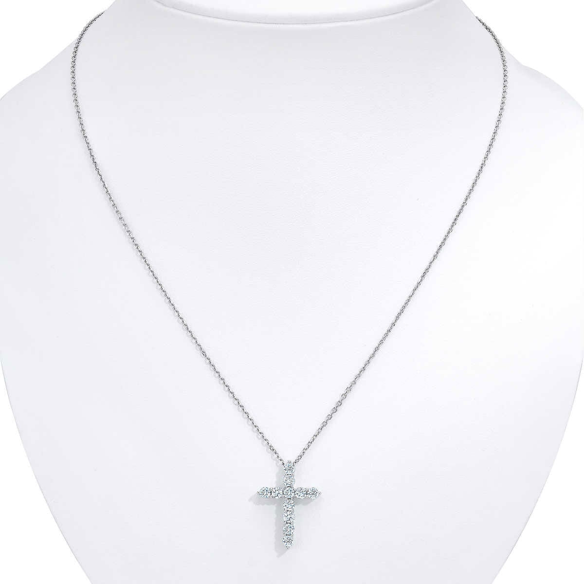 Pendentif croix en diamant Costco 1,00 cttw, 18 pouces, importé du Royaume-Uni