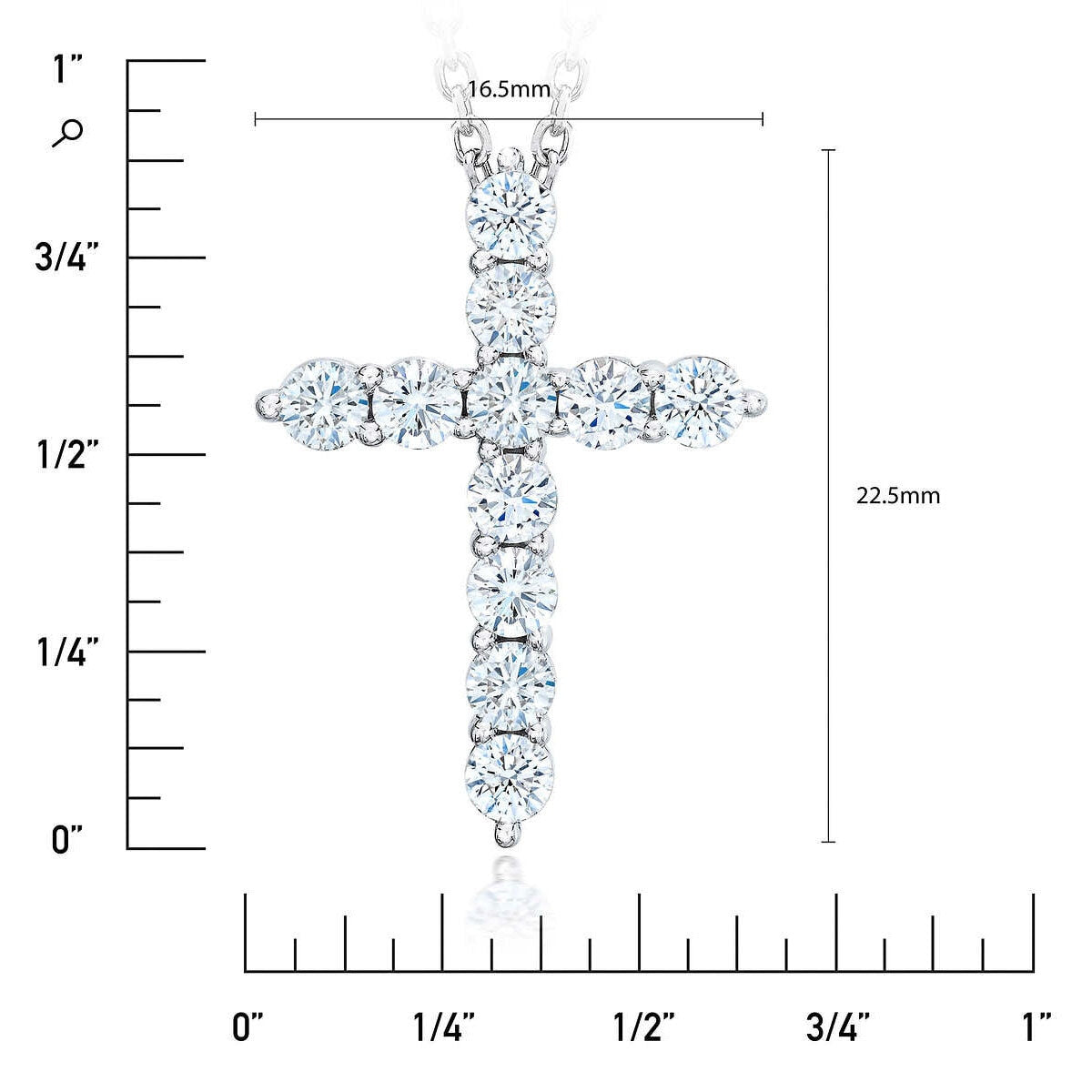 Pendentif croix en diamant Costco 1,00 cttw, 18 pouces, importé du Royaume-Uni