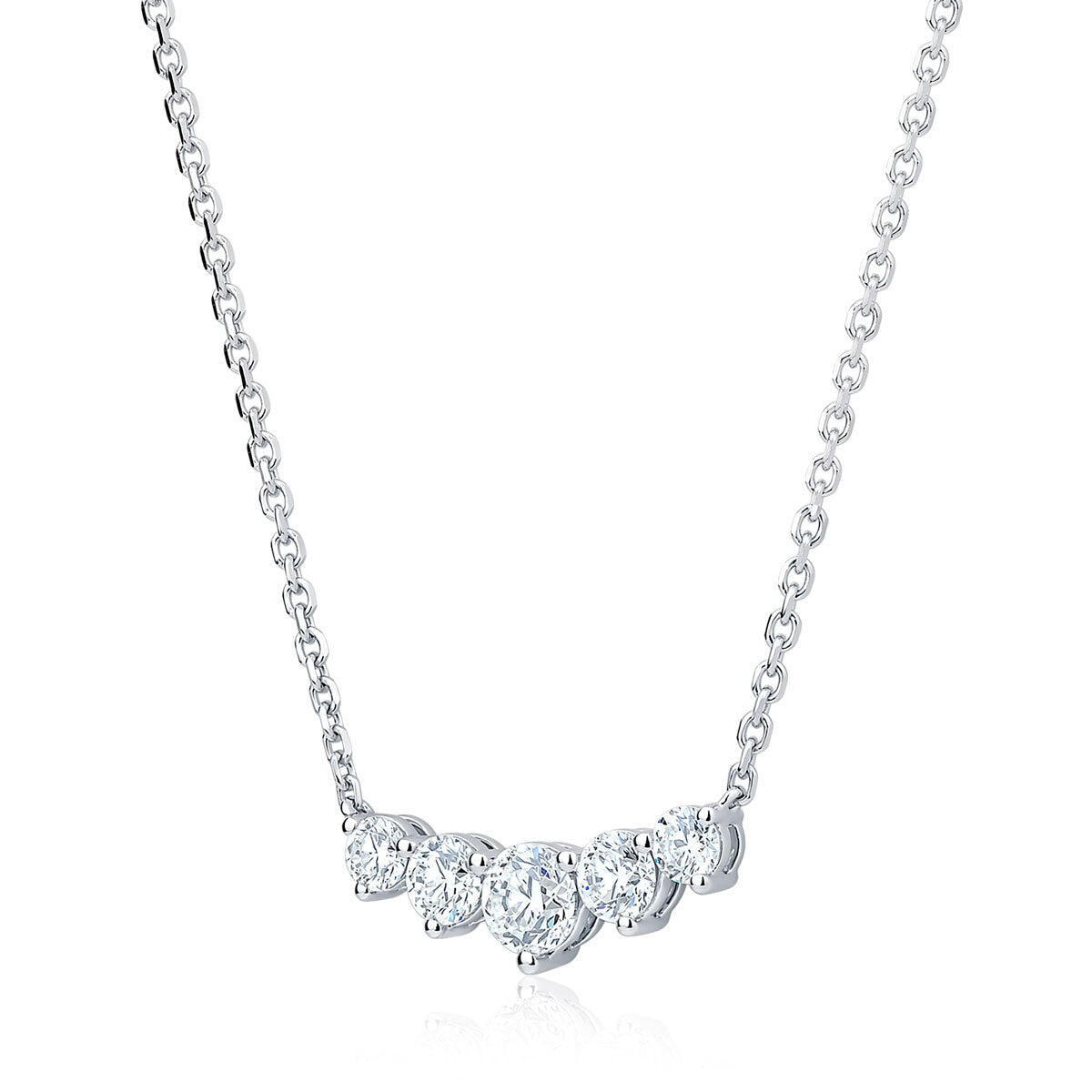 Costco 1.00ctw round brilliant diamond necklace white gold - British product