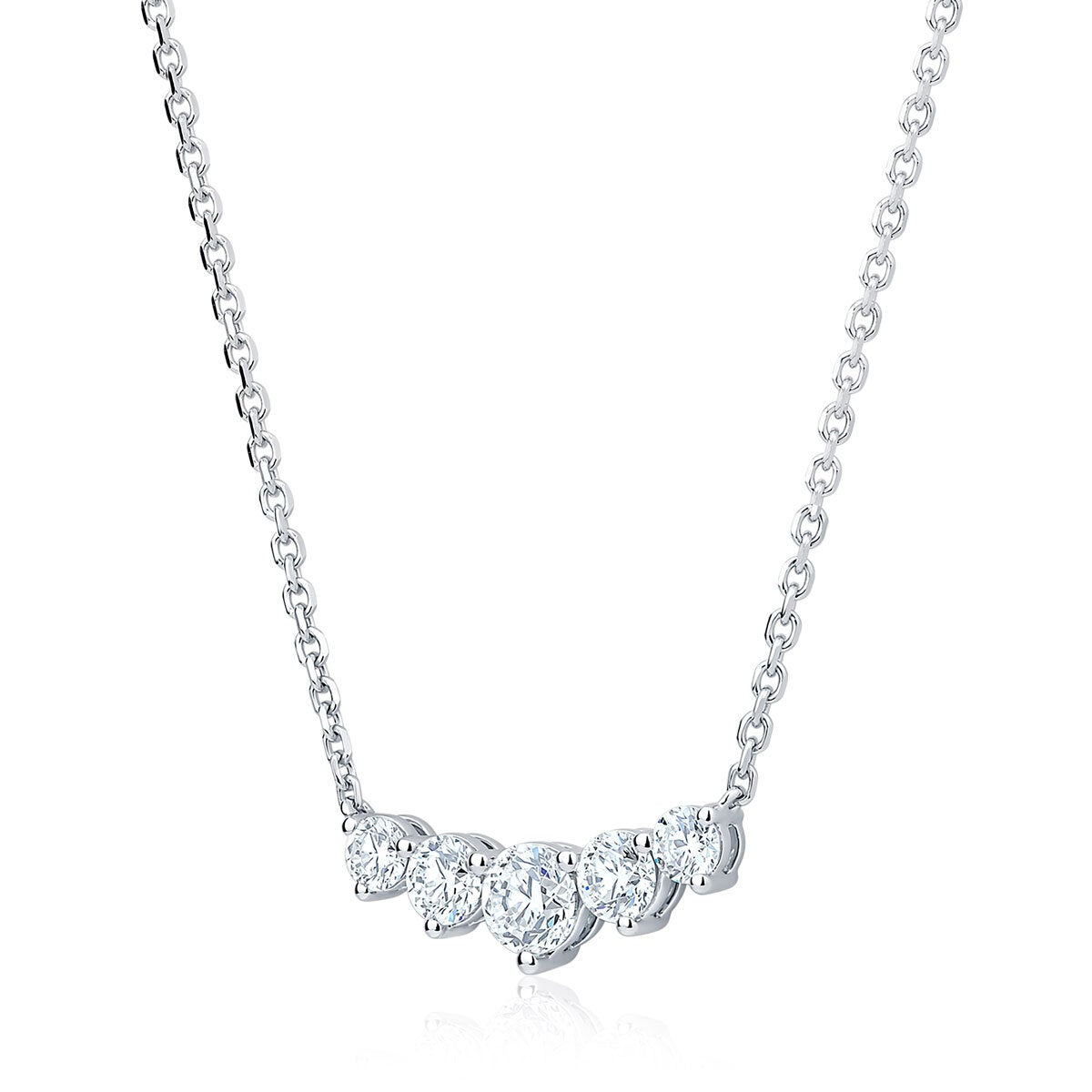 Costco 1.00ctw round brilliant diamond necklace white gold - British product