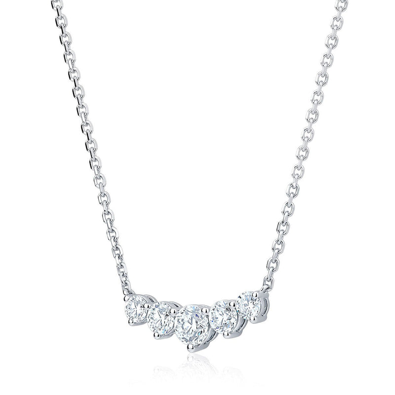 Costco 1.00ctw round brilliant diamond necklace white gold - British product