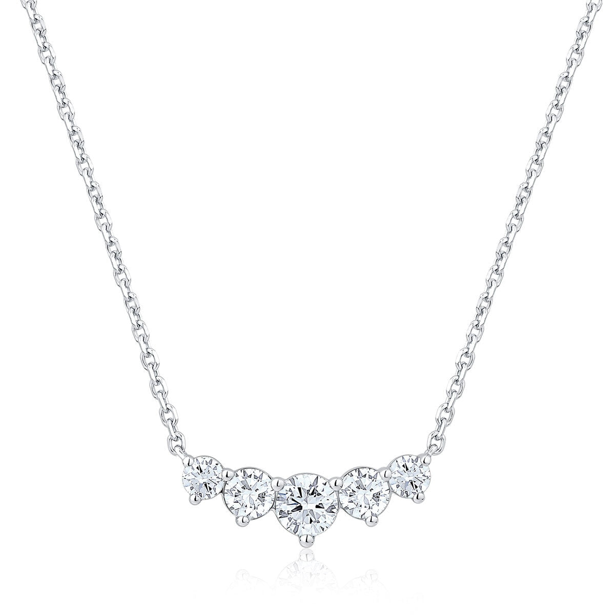 Costco 1.00ctw round brilliant diamond necklace white gold - British product