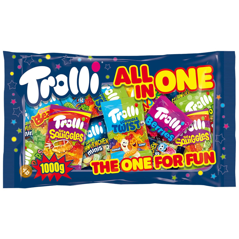 Trolli all-in-one sweet mix variety pack in a 1kg bag (British brand)