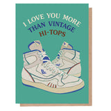 Paper Plane vintage hi-tops greeting card, imported from the UK
