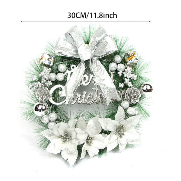 Livingandhome Christmas wreath with mixed decorations 30cm, imported from the UK