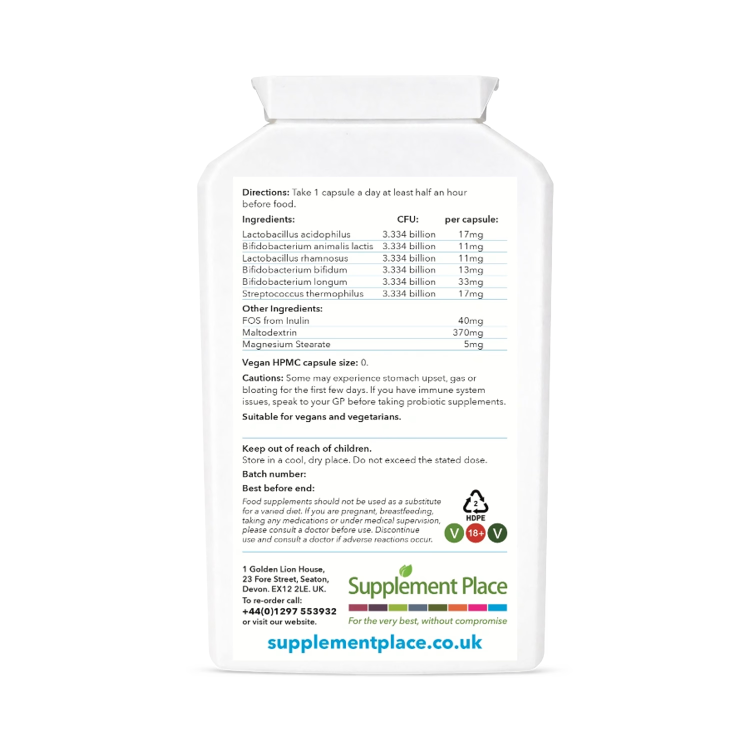 Supplement Place probiotic Gold 20 billion CFU 240 capsules UK version