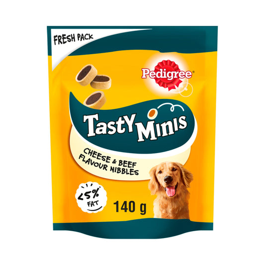 Pedigree Tasty Minis Adult Dog Treats Cheese & Beef Nibbles 140g Dog Food & Accessories Sainsburys   