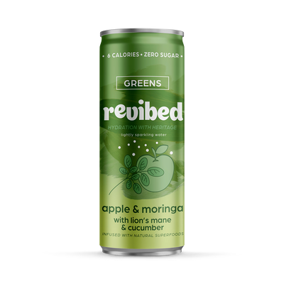 Holland & Barrett Revibed Superfood Infusions Greens (Apple & Moringa) Sparkling Water 250ml- Buy online at McGrocer