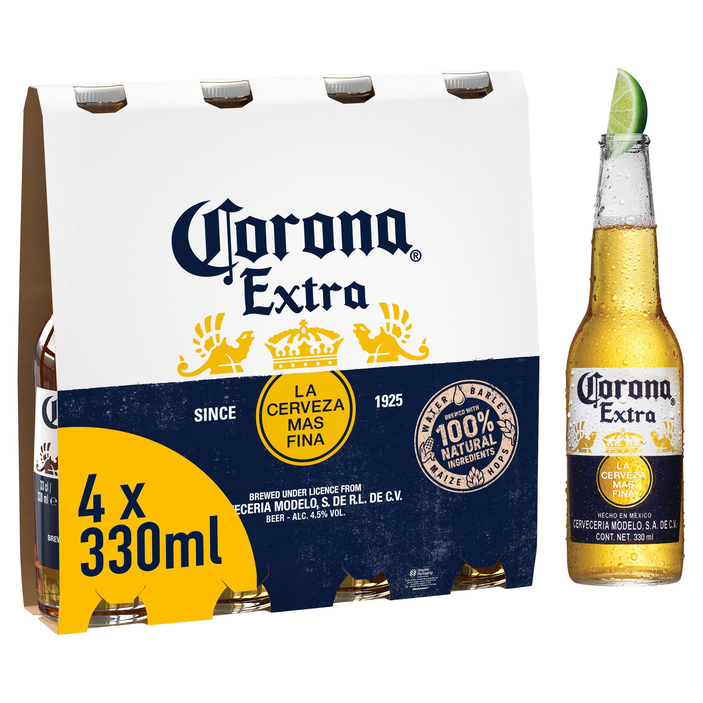 Corona Extra Premium Lager Beer bottles 4x330ml All beer Sainsburys   