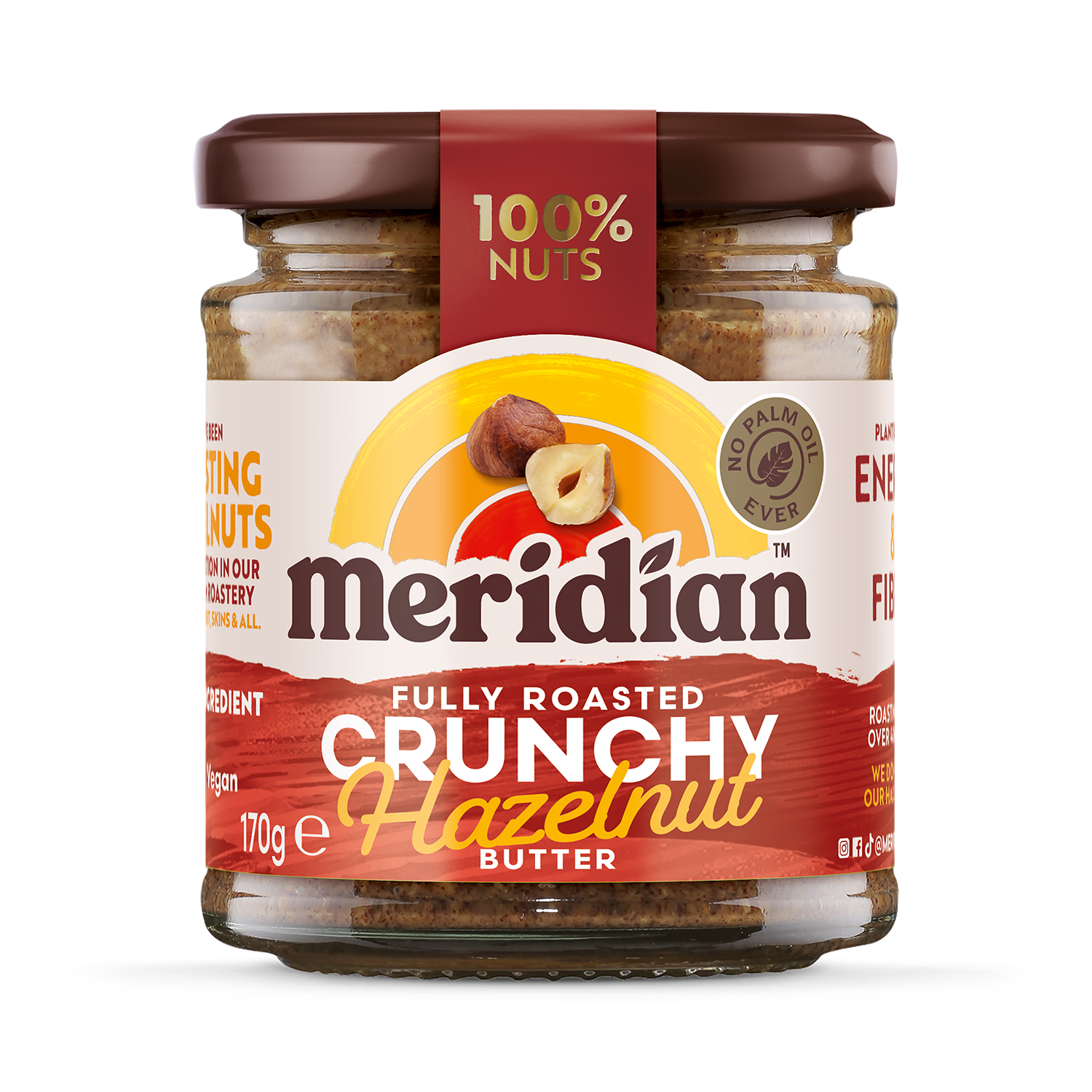 Meridian Hazelnut Butter Whole Nut Spread 170g, imported from the UK