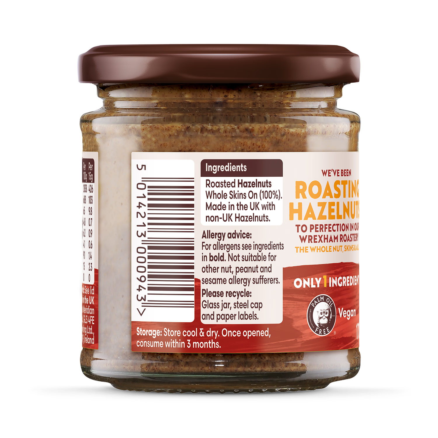 Meridian Hazelnut Butter Whole Nut Spread 170g, imported from the UK