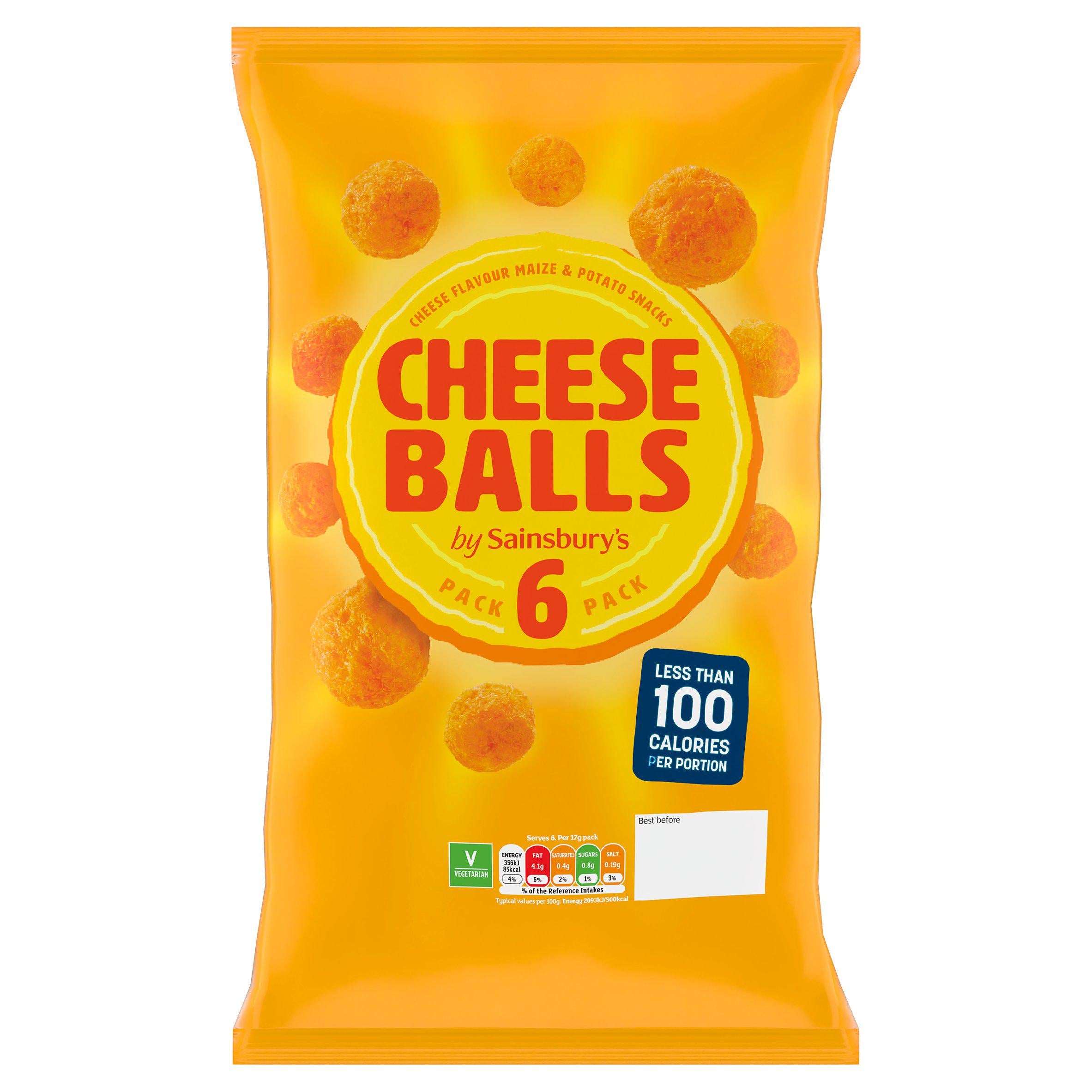 Sainsbury's Cheese Balls 6x17g GOODS Sainsburys   