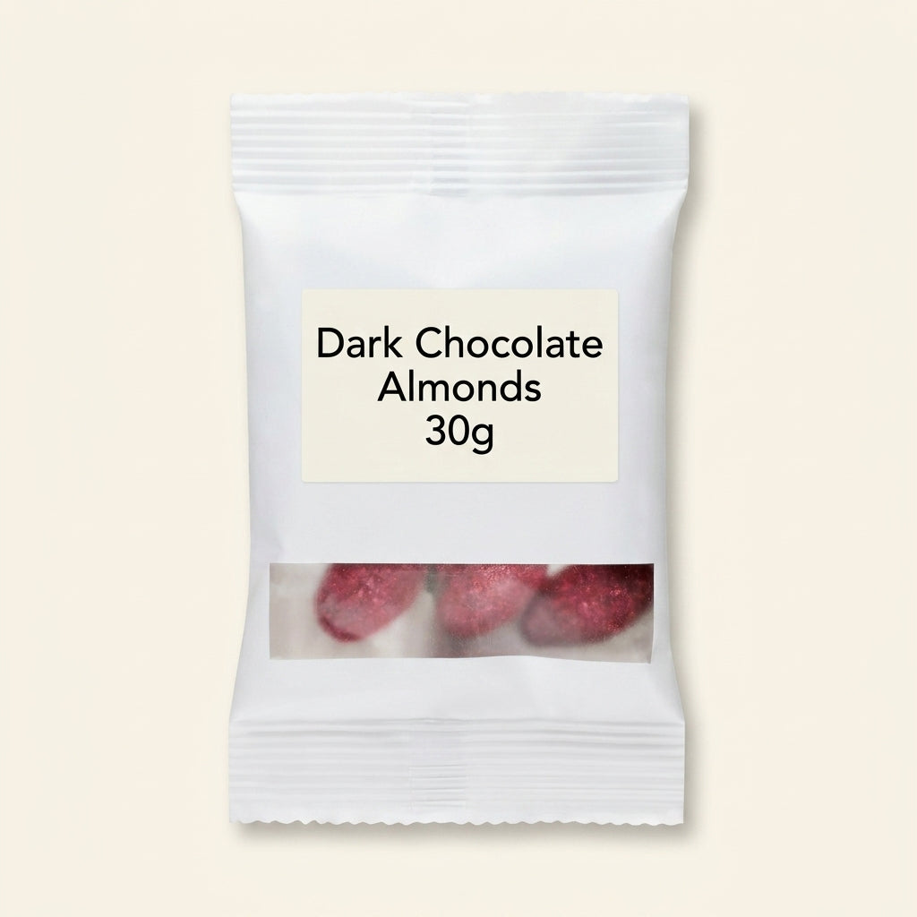 Holland & Barrett Dark Chocolate Raspberry Almonds 30g, UK version