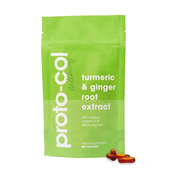 Proto-col turmeric ginger root extract 60 capsules, imported from the UK