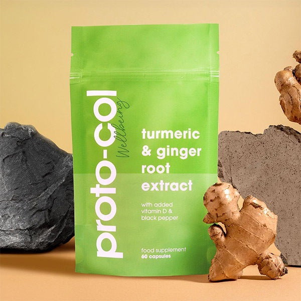 Proto-col turmeric ginger root extract 60 capsules, imported from the UK