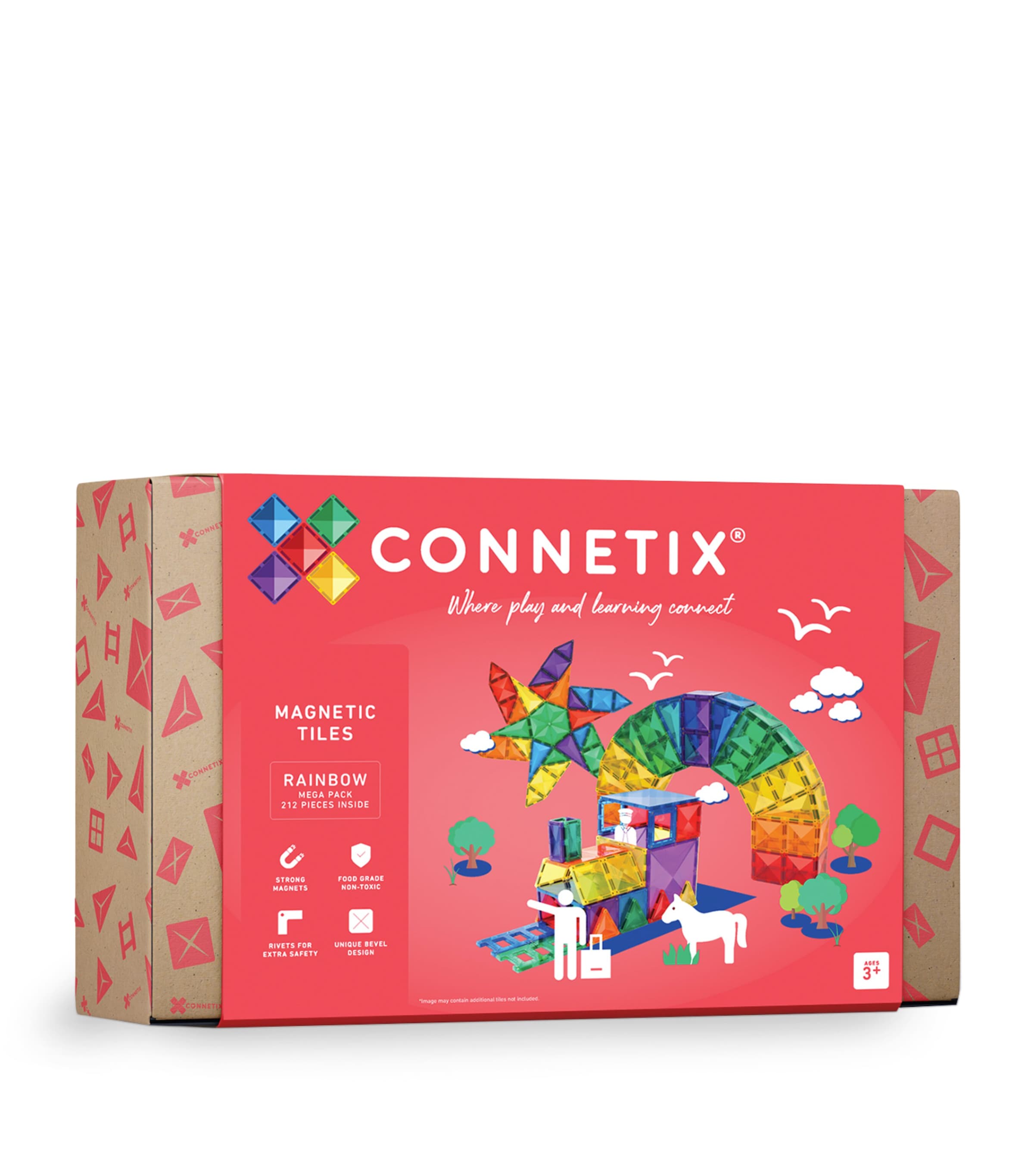 Connetix Tiles magnetic rainbow tiles creative building kit - British product