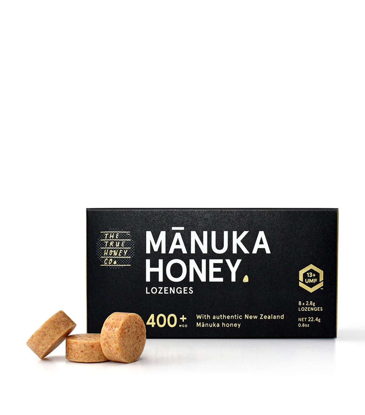 The True Honey Co Manuka honey lozenges 400+ MGO 8 x 2.8g (British brand)