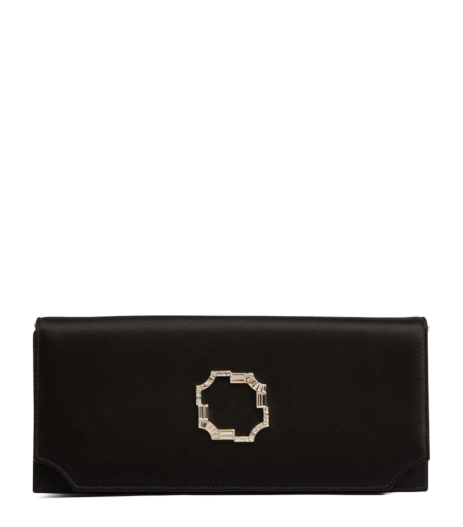 Malone Souliers Vivien satin evening clutch, imported from the UK