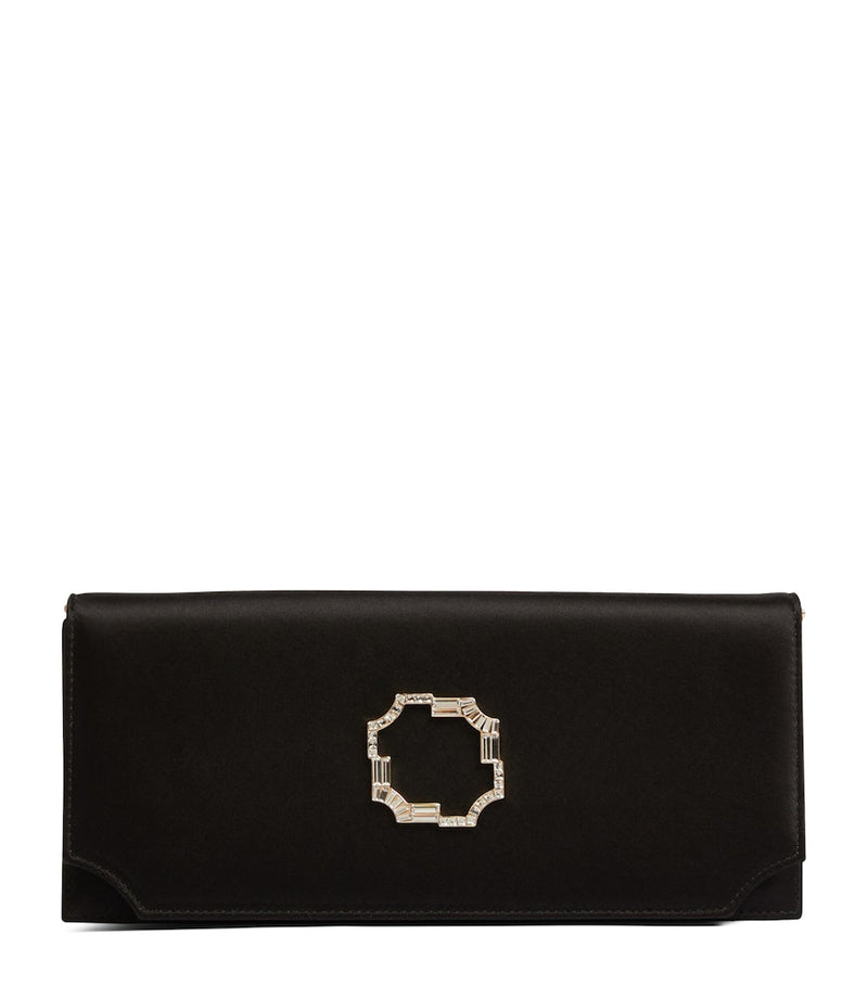 Malone Souliers Vivien satin evening clutch, imported from the UK