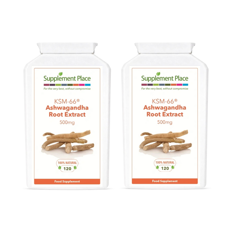 Supplement Place Ashwagandha KSM-66 root extract 500mg 240 capsules - British product