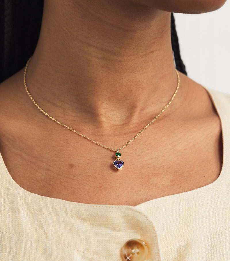 Emily P. Wheeler tanzanite heart necklace yellow gold, UK version
