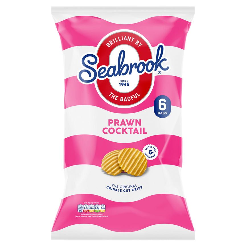 Seabrook Crinkle Cut Prawn Cocktail Multipack Crisps Free From ASDA   