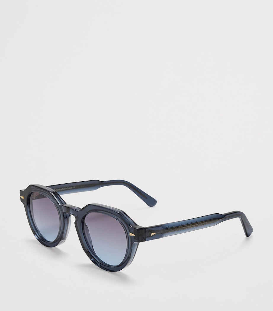 Ahlem Grenelle round acetate sunglasses with flat top lenses (British brand)