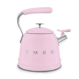 غلاية Smeg المسطحة ذات الصفير باللون الوردي سعة 2.3 لتر، مستوردة من المملكة المتحدة
