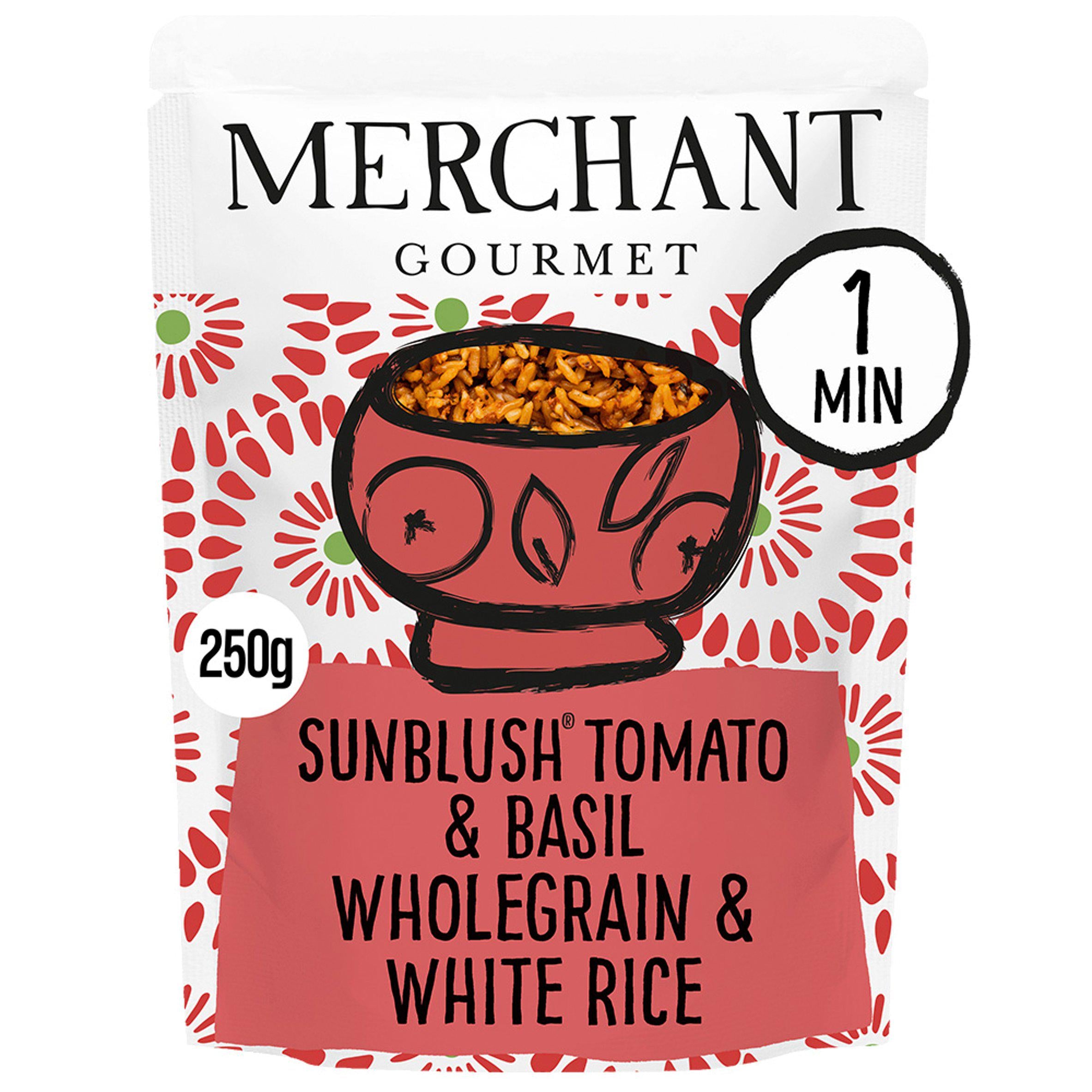 Merchant Gourmet SunBlush Tomato Basil Wholegrain & White Microwave Rice 250g GOODS Sainsburys   