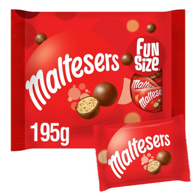 Maltesers Milk Chocolate & Honeycomb Funsize Snack Bags Fairtrade   214.5g GOODS M&S   