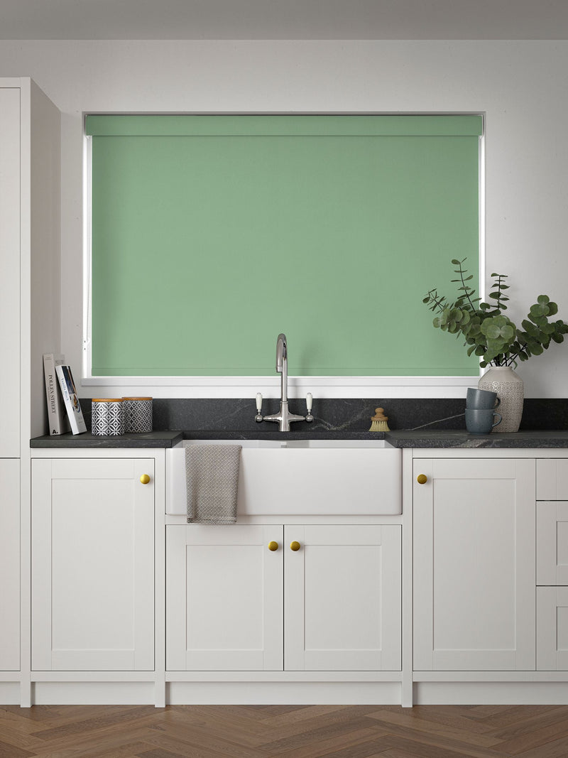 Next blackout roller blind eucalyptus green (British brand)
