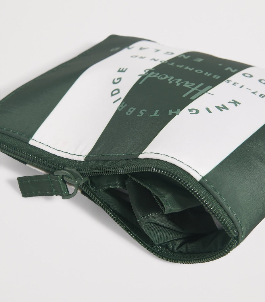Harrods pocket shopper bag with logo and stripe (British brand)
