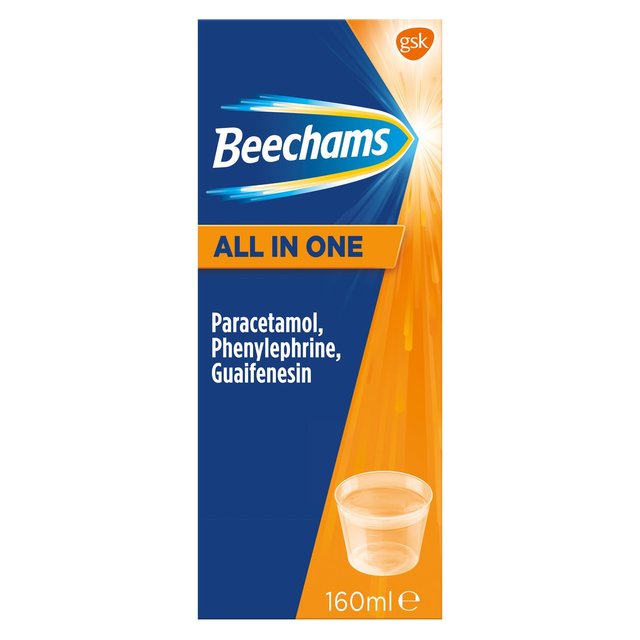 Beechams All in One Cold & Flu Liquid Medicine   160ml GOODS M&S   