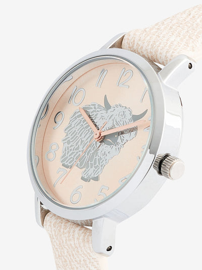 Montre Neutre Hamish The Highland Cow avec 3cm de diamètre