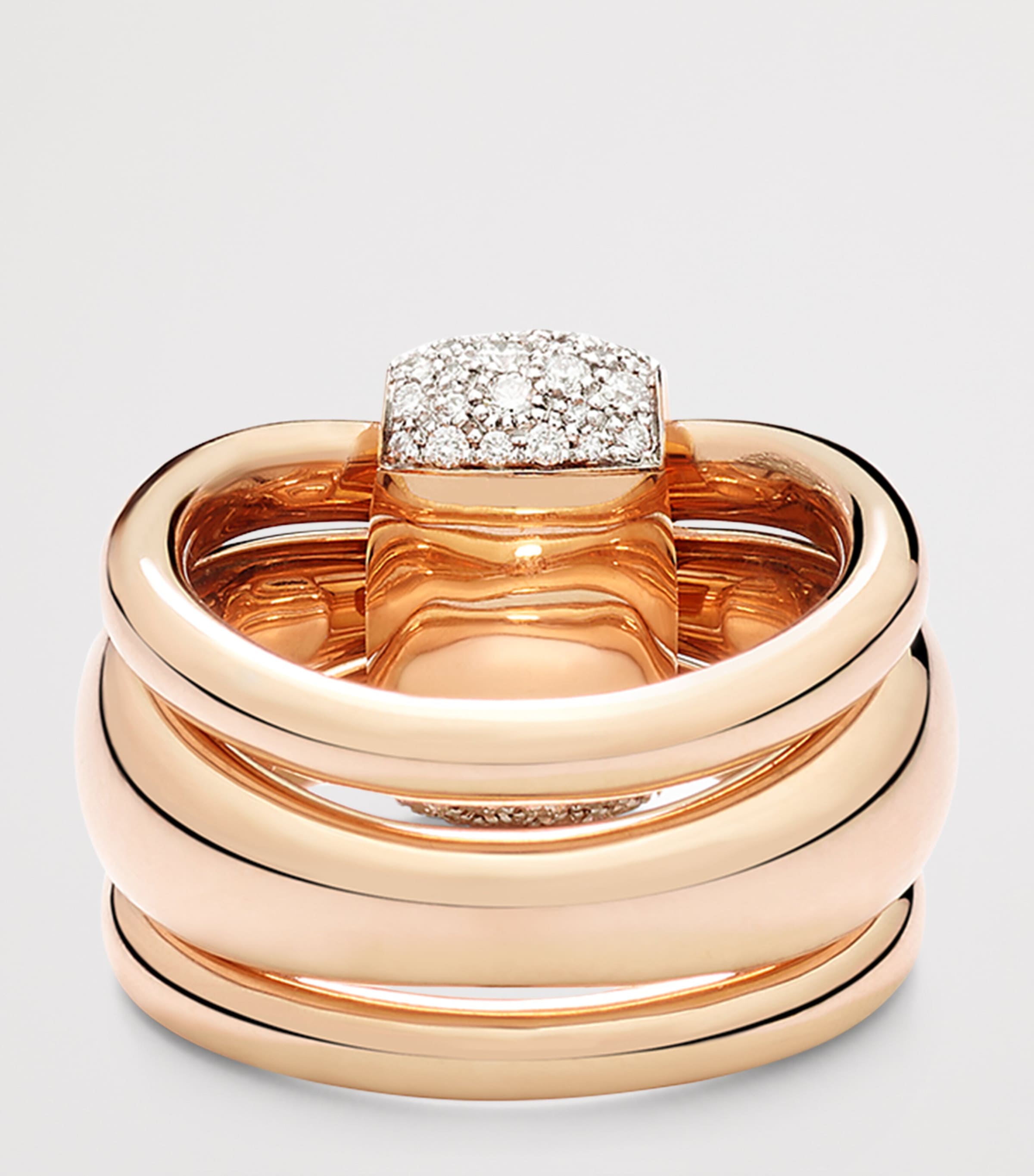 Pomellato Together ring in rose gold with diamonds, British brand