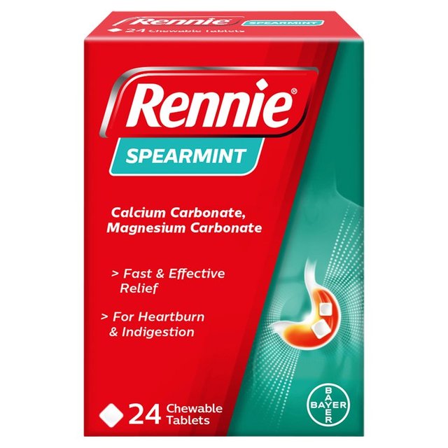 Rennie Spearmint Heartburn & Indigestion Relief Tablets   24 per pack GOODS M&S   