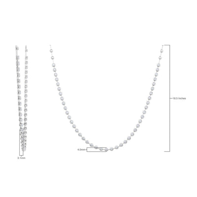 Collier de diamants ronds brillant de Costco en or blanc 3,00 ct Tw 47 cm Chaîne