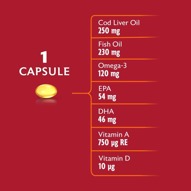 Seven Seas Cod Liver Oil One A Day Omega-3 Fish Oil & Vitamin D Caps   120 per pack GOODS M&S   