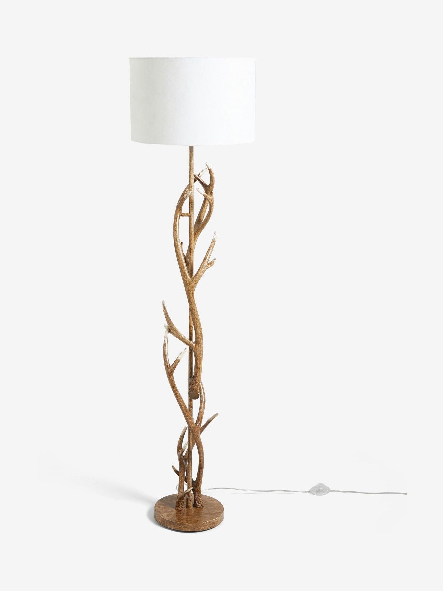 Antler floor lamp hand painted finish fabric shade imported from the UK